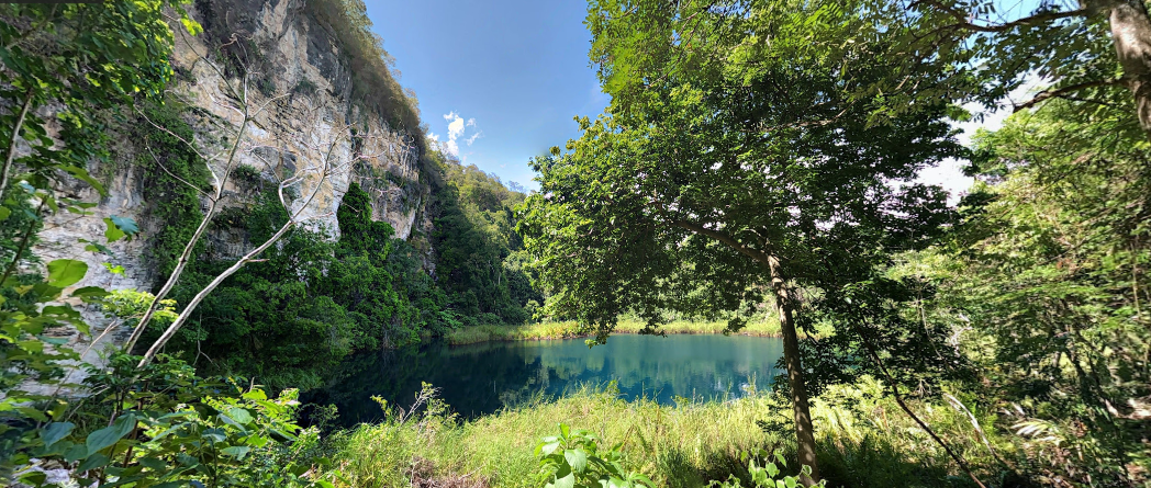 Cenote Cocodrilo Dorado, El desconocido manantial turquesa a lado de un barranco