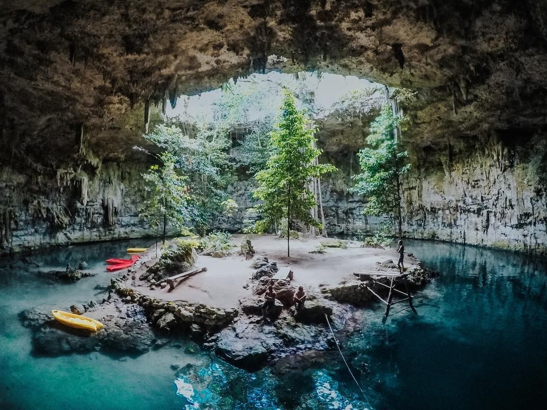 Cenote Sac Aua, El Único Cenote con Isla en su Interior